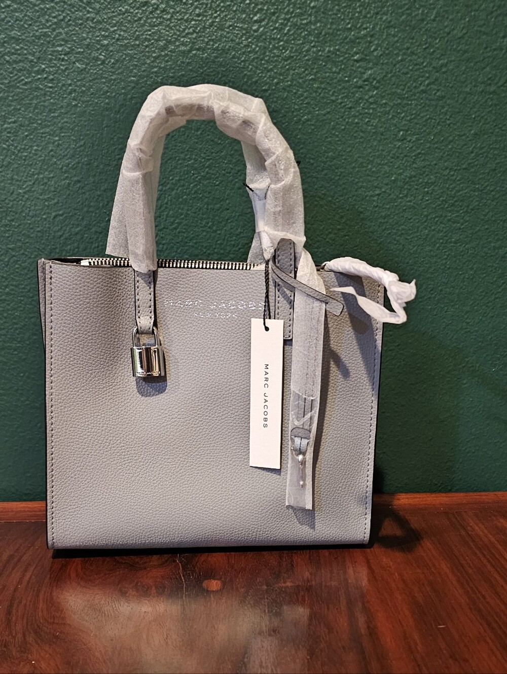 Marc Jacobs Light Gray Pebbled Leather Satchel
